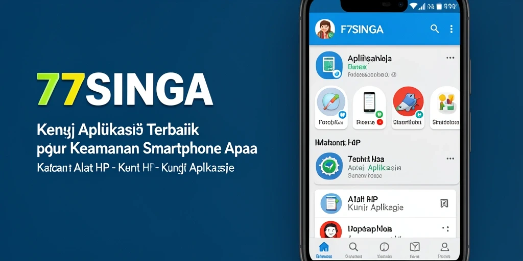 Antarmuka aplikasi 77SINGA dengan fitur kunci aplikasi yang sederhana.