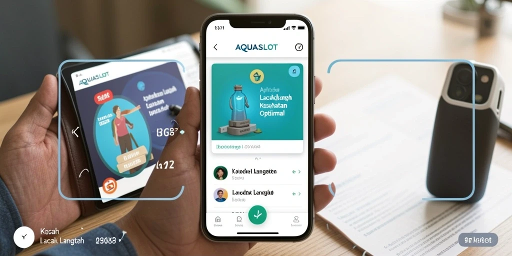 Tampilan antarmuka AQUASLOT yang menarik dan fungsional untuk lacak langkah.