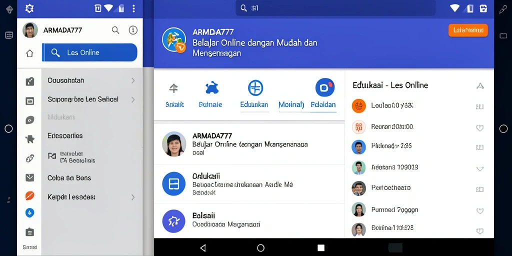 Antarmuka utama ARMADA777 yang ramah pengguna dan fungsional.