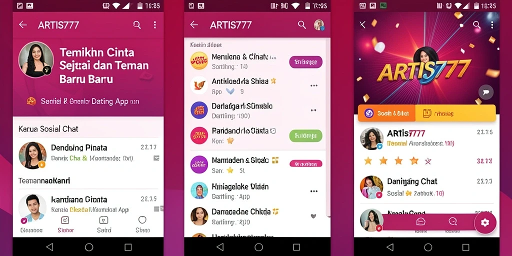 Screenshot utama ARTIS777 menampilkan antarmuka pengguna yang sederhana dan menarik.