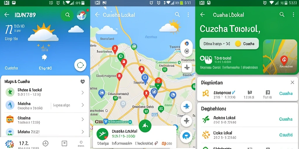 Tampilan antarmuka IDN789 dengan informasi cuaca lokal yang jelas.