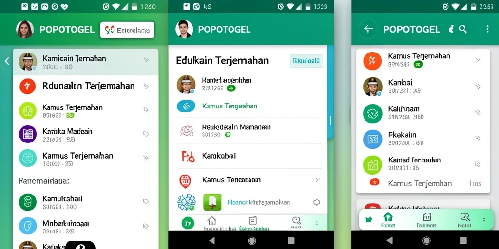 Antarmuka POPOTOGEL menampilkan fitur kamus yang intuitif dan bersahabat.