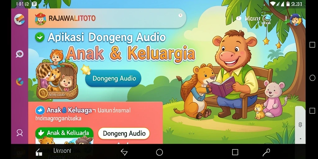 Tampilan antarmuka RAJAWALITOTO yang ramah anak dan menarik.