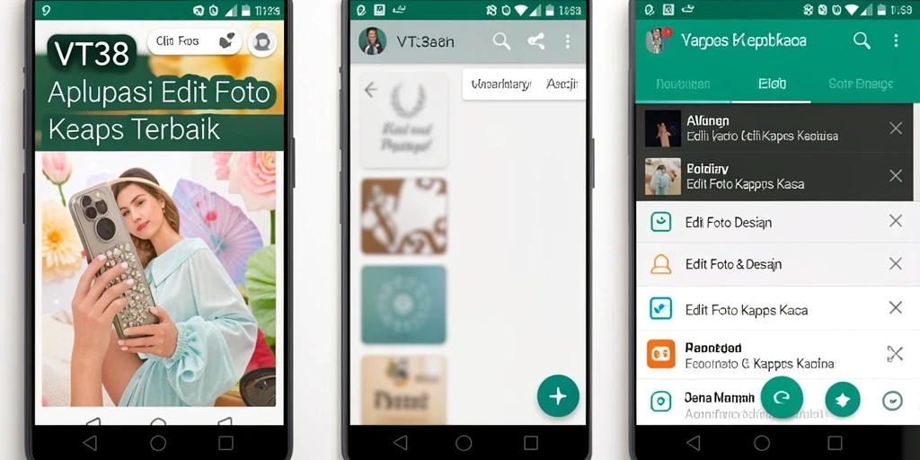 Tampilan antarmuka VT38 dengan fitur Edit Foto Kertas Kaca.