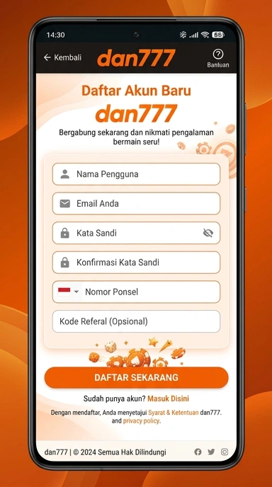 Cara Mudah Membuat Akun di dan777 untuk Android